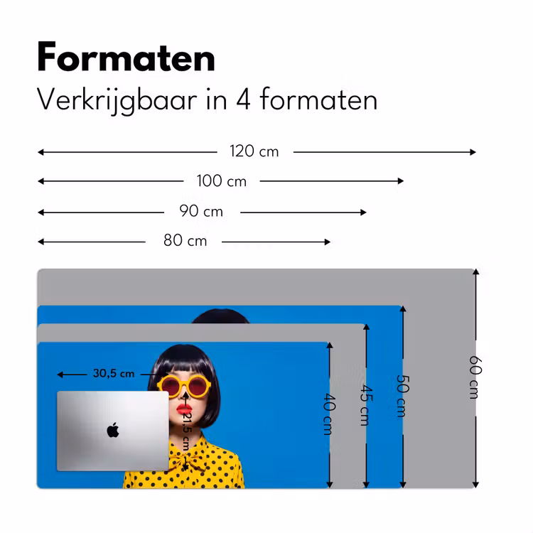 Vrouw - Zonnebril - Pop Art - Portret - Geel Muismat XXL klein -sfeer5