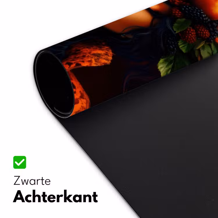Vrouw - Zwart - Bessen - Bramen - Appels Muismat XXL klein -sfeer2