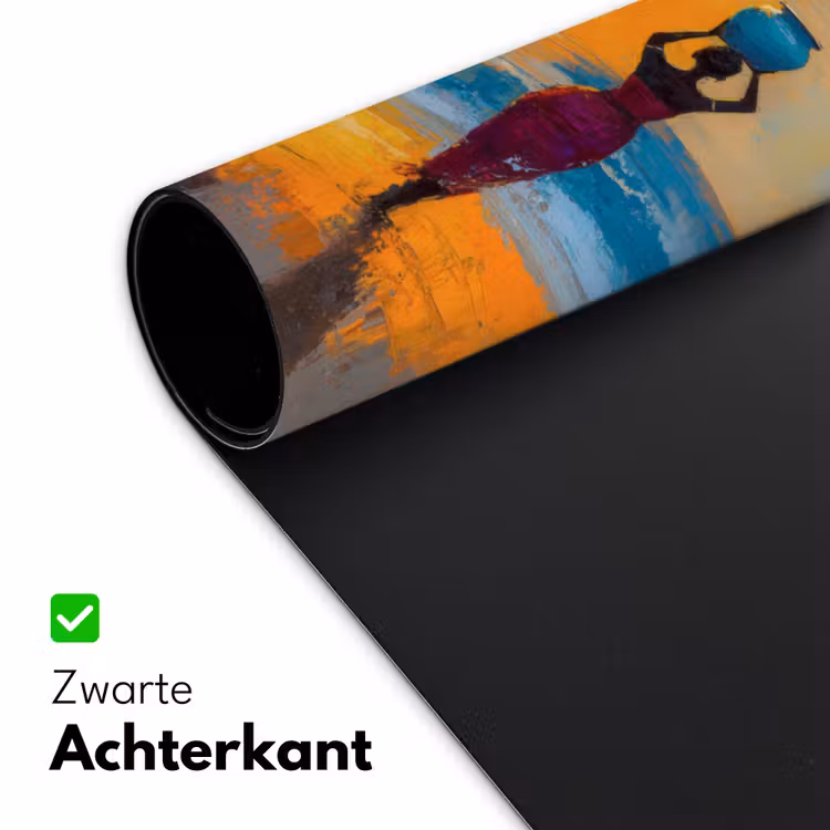 Vrouwen - Strand - Zondsondergang Muismat XXL klein -sfeer2