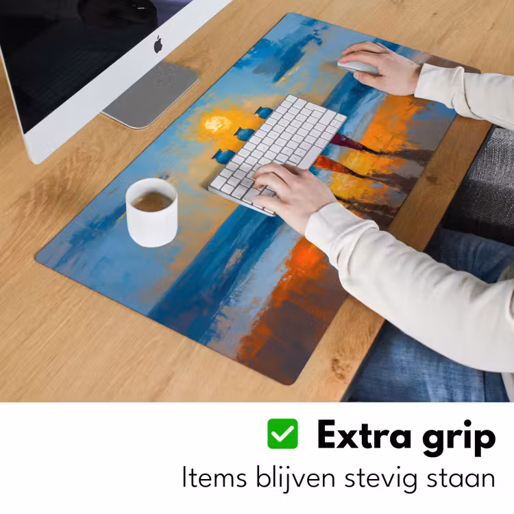 Vrouwen - Strand - Zondsondergang Muismat XXL klein -sfeer3