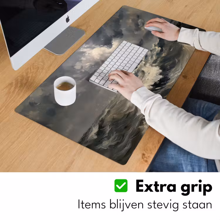 Vuurtoren - Golven - Storm Muismat XXL klein -sfeer3