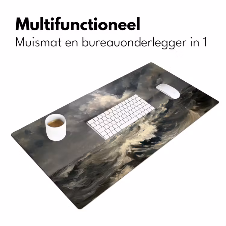 Vuurtoren - Golven - Storm Muismat XXL klein -sfeer4