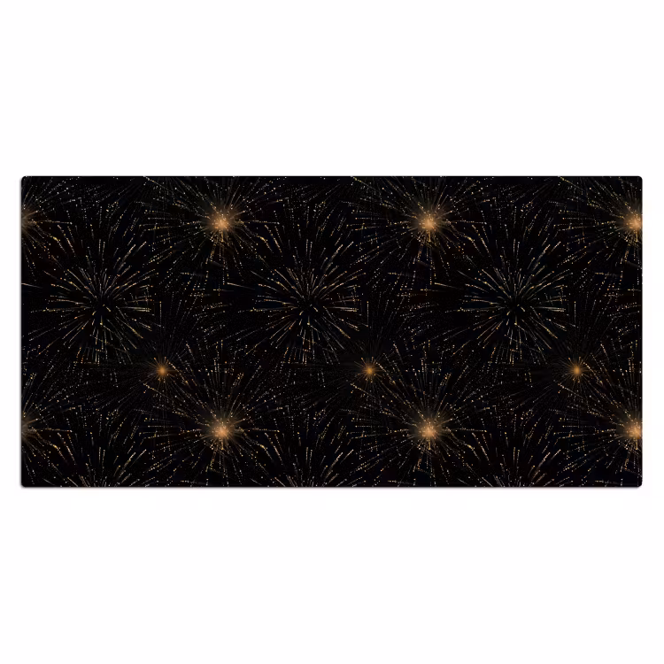 Vuurwerk - Patroon - Feestelijk - Goud - Zwart Muismat XXL klein 681 -3d_leeg