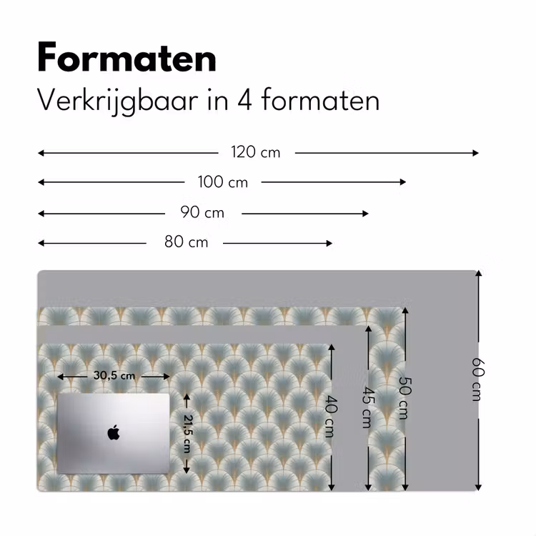 Waaier - Klassiek - Blauw Muismat XXL klein 681 -sfeer5