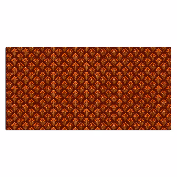 Waaiers - Art Deco - Botanisch - Roestbruin - Oranje Muismat XXL klein 681 -3d_leeg