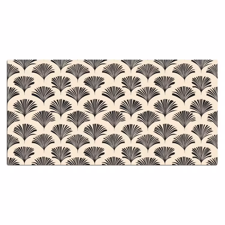 Waaiers - Botanisch - Zwart - Beige Muismat XXL klein 681 -3d_leeg