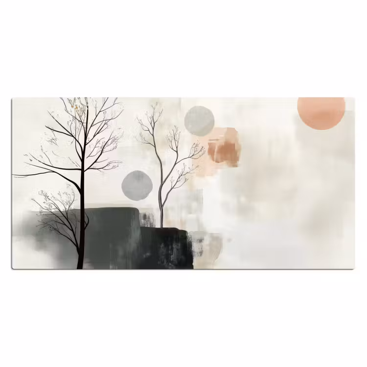 Wabi sabi - Beige - Plant Muismat XXL klein -3d_leeg