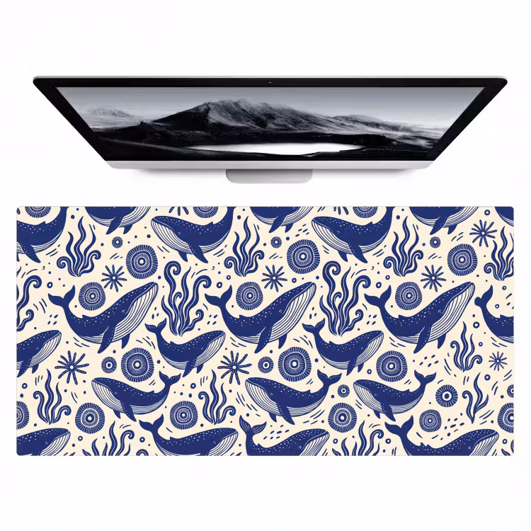 Walvis - Onderwater - Dieren - Abstract - Blauw Muismat XXL klein -zzz3d