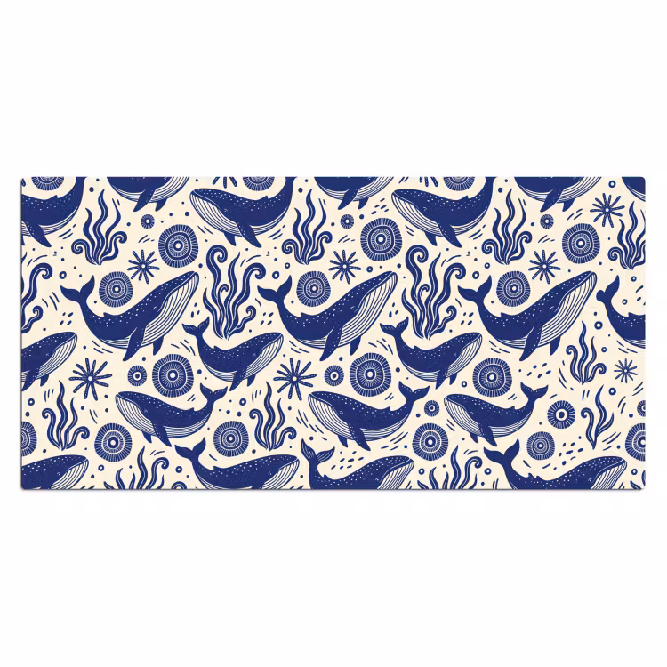 Walvis - Onderwater - Dieren - Abstract - Blauw Muismat XXL klein -3d_leeg