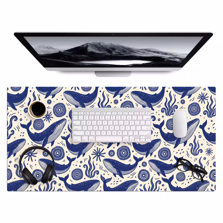 Walvis - Onderwater - Dieren - Abstract - Blauw Muismat XXL klein -3d