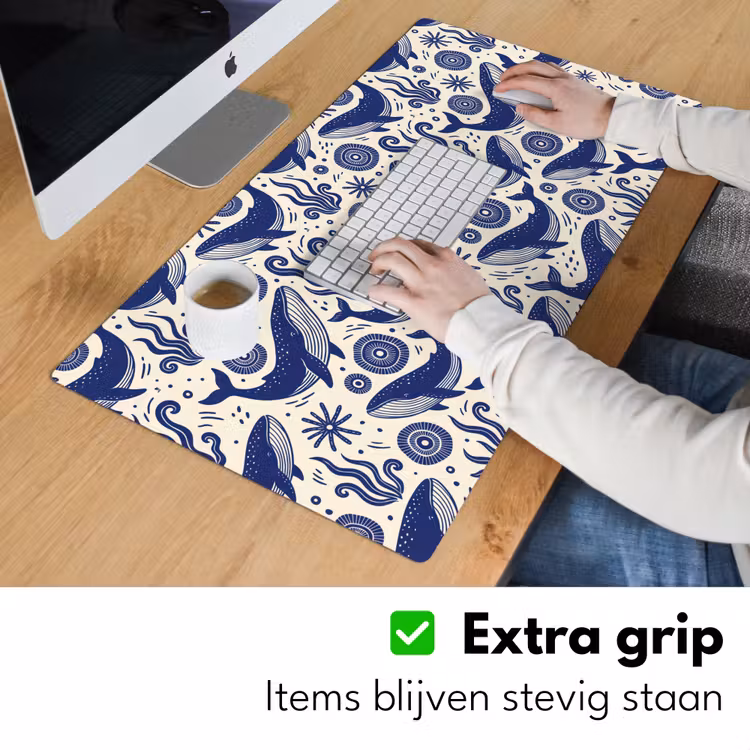 Walvis - Onderwater - Dieren - Abstract - Blauw Muismat XXL klein -sfeer3