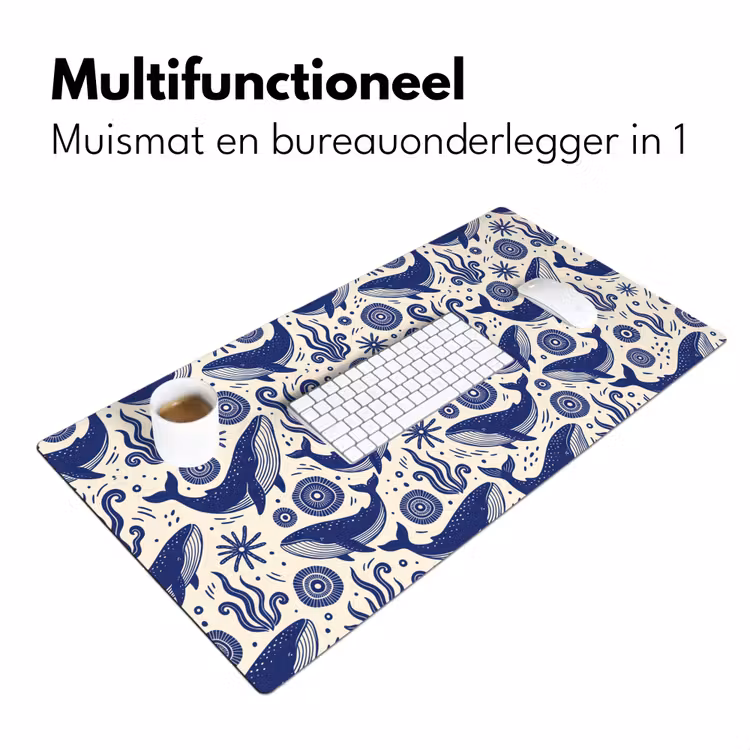 Walvis - Onderwater - Dieren - Abstract - Blauw Muismat XXL klein -sfeer4