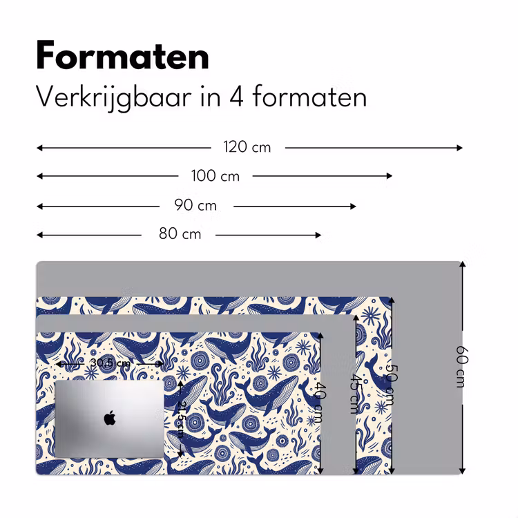 Walvis - Onderwater - Dieren - Abstract - Blauw Muismat XXL klein -sfeer5