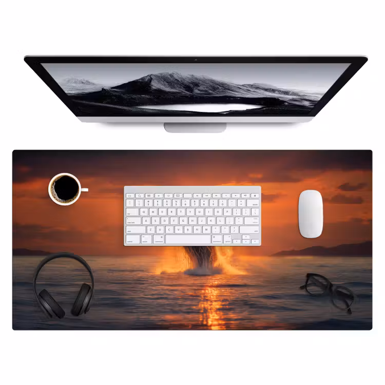 Walvis - Zon - Zee Muismat XXL klein -3d