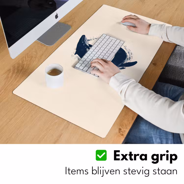 Walvissen - Spetters - Cirkel - Donkerblauw Muismat XXL klein -sfeer3