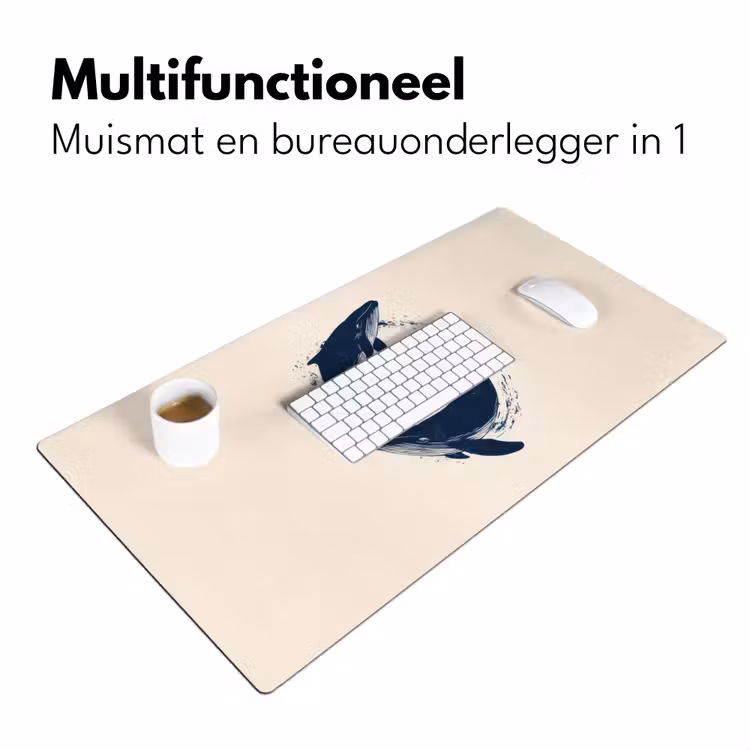 Walvissen - Spetters - Cirkel - Donkerblauw Muismat XXL klein -sfeer4