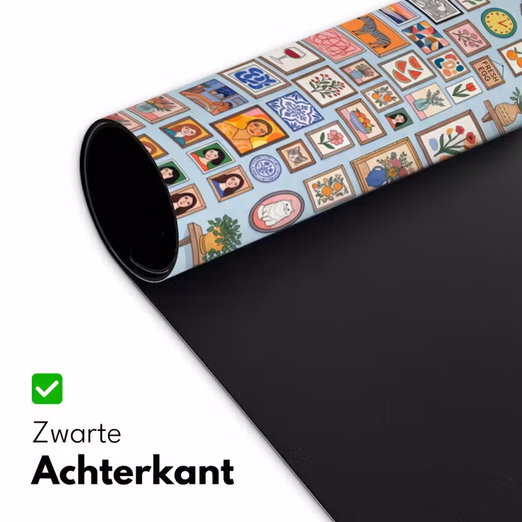 Wanddecoratie - Collectie - Huis - Illustratief - Kleurrijk Muismat XXL klein -sfeer2