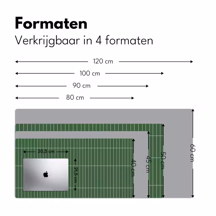 Wandtegel - Verticaal - Donkergroen Muismat XXL klein 681 -sfeer5
