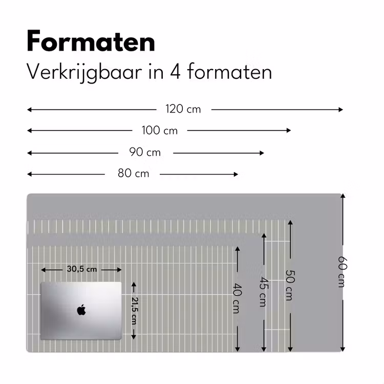 Wandtegel - Verticaal - Lichtgrijs Muismat XXL klein 681 -sfeer5