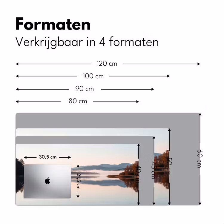 Water - Bomen - Mistlaag Muismat XXL klein -sfeer5