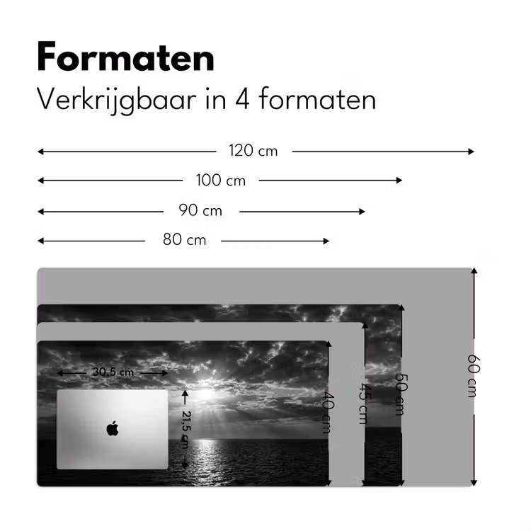 Water - Boot - Lucht - Natuur - Zwart-wit Muismat XXL klein -sfeer5