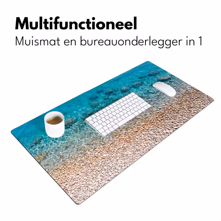 Water - Kiezels - Natuur - Levendig - Turkoois Muismat XXL klein -sfeer4