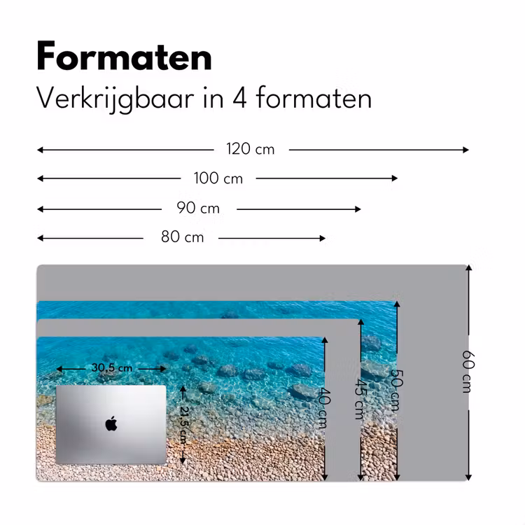 Water - Kiezels - Natuur - Levendig - Turkoois Muismat XXL klein -sfeer5