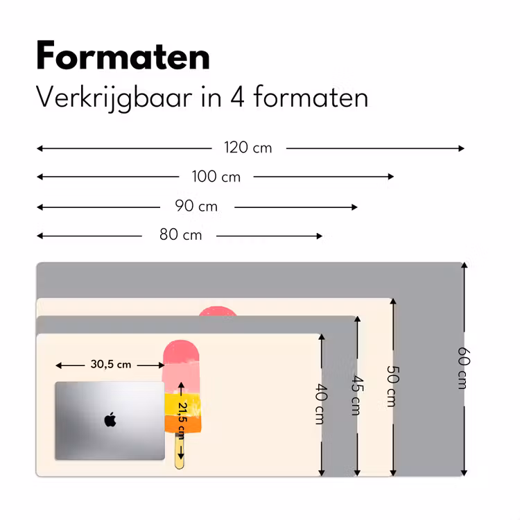 Waterijsje - Retro - Stokje - Roze Muismat XXL klein -sfeer5