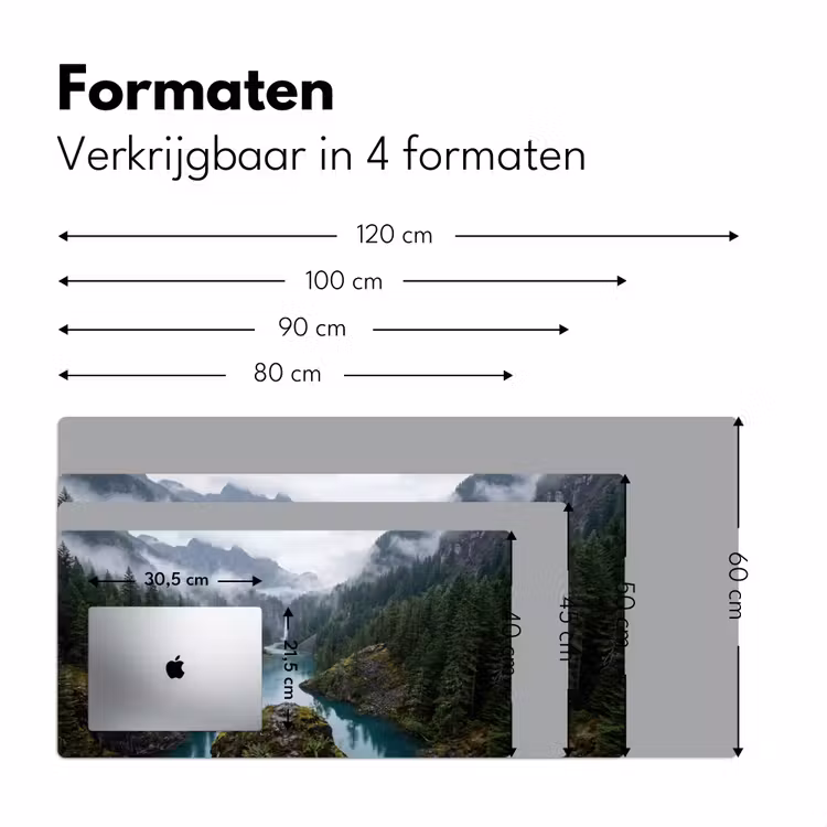 Waterval - Bomen - Bergen Muismat XXL klein -sfeer5