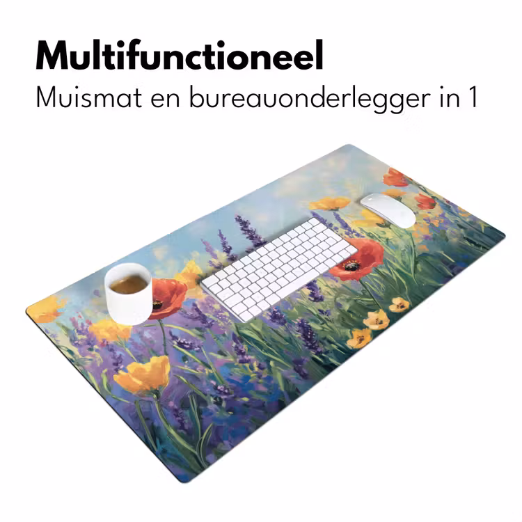 Weide - Bloemen - Kleurrijk Muismat XXL klein -sfeer4