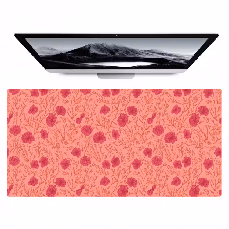 Weidebloemen - Romantisch - Roze Muismat XXL klein 681 -zzz3d