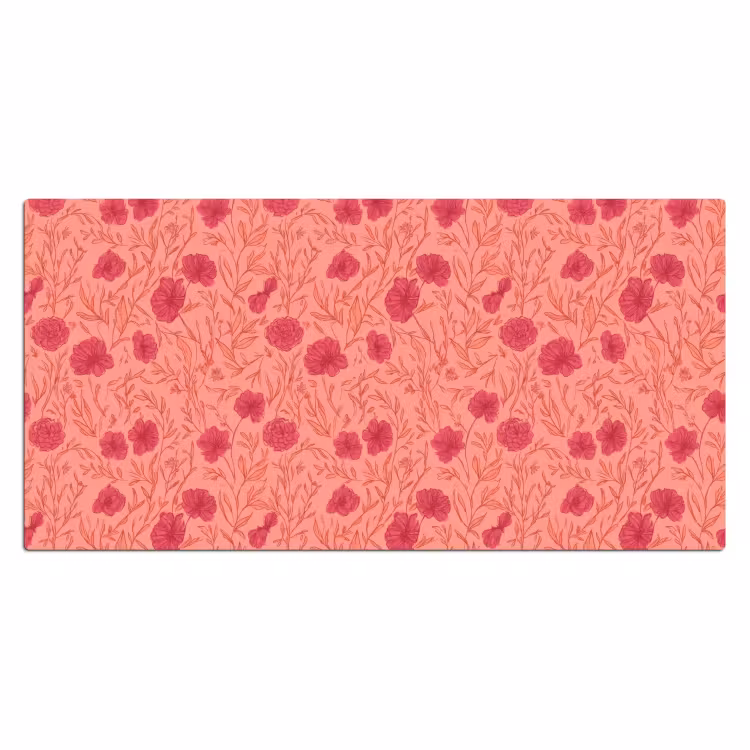 Weidebloemen - Romantisch - Roze Muismat XXL klein 681 -3d_leeg