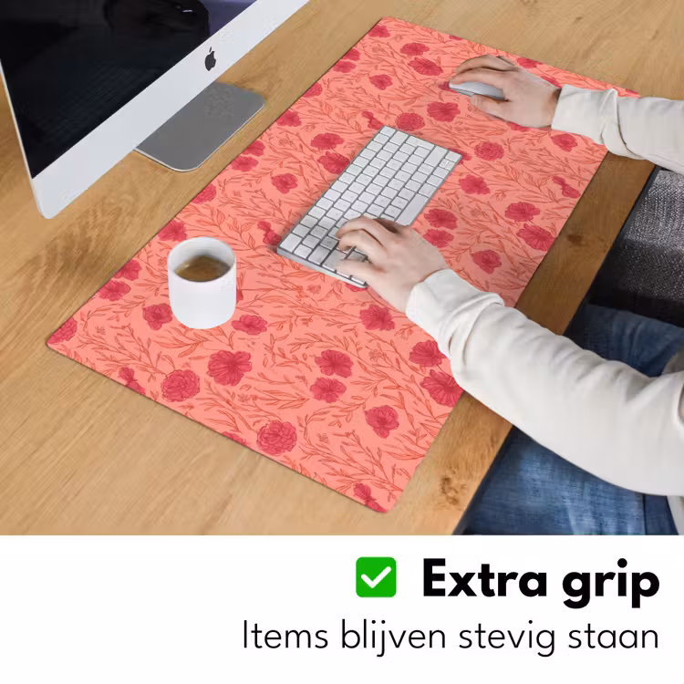 Weidebloemen - Romantisch - Roze Muismat XXL klein 681 -sfeer3