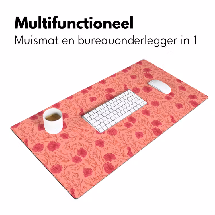 Weidebloemen - Romantisch - Roze Muismat XXL klein 681 -sfeer4