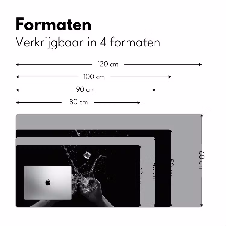 Whickyglazen - Ijs - Spetters - Zwart Muismat XXL klein -sfeer5