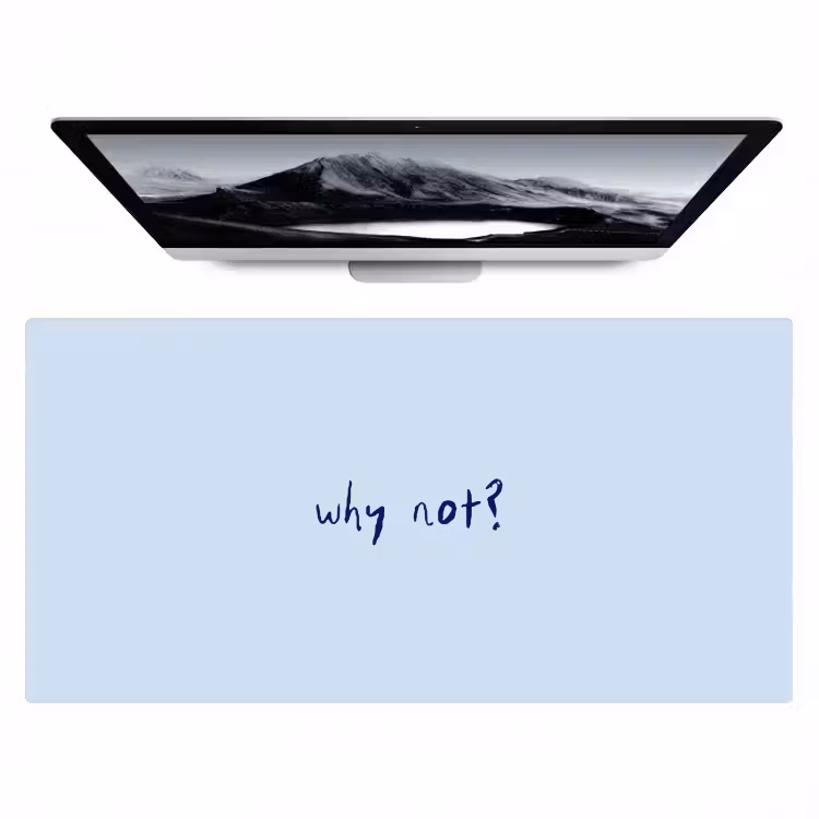 Why not - Blauw - Donker blauw - Quote Muismat XXL klein -zzz3d