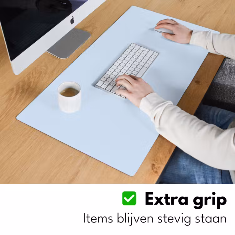 Why not - Blauw - Donker blauw - Quote Muismat XXL klein -sfeer3