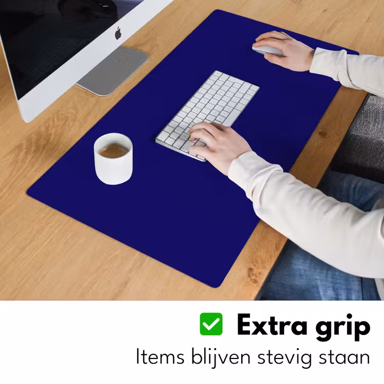 Why not - Blauw - Handgeschreven Muismat XXL klein -sfeer3