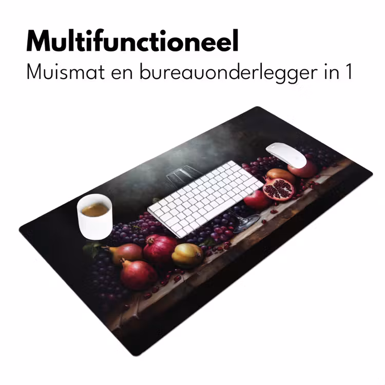Wijn - Fruit - Stilleven Muismat XXL klein -sfeer4