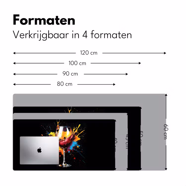 Wijn - Glas - Graffiti - Borrel - Rood - Verf Muismat XXL klein -sfeer5