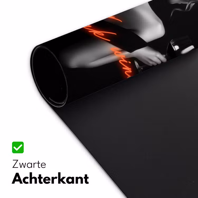 Wijn - Vrouw - Neon - Quote Muismat XXL klein -sfeer2