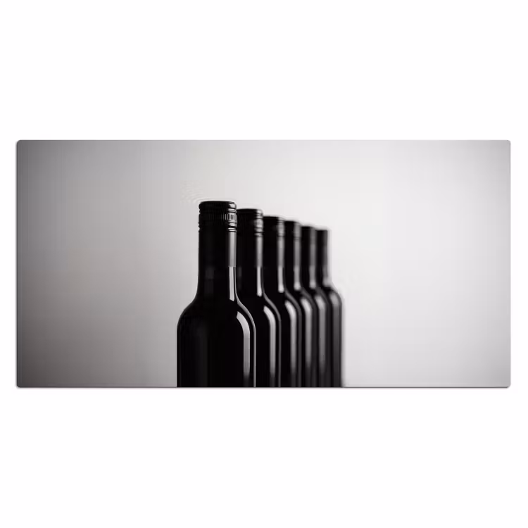 Wijnflessen - Zwart - Minimalistisch Muismat XXL klein -3d_leeg