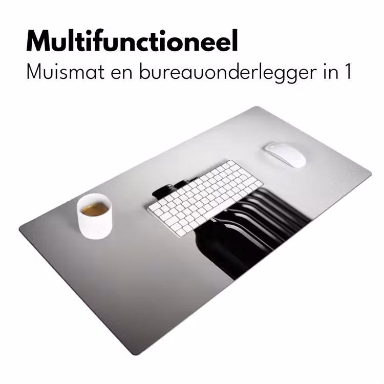 Wijnflessen - Zwart - Minimalistisch Muismat XXL klein -sfeer4