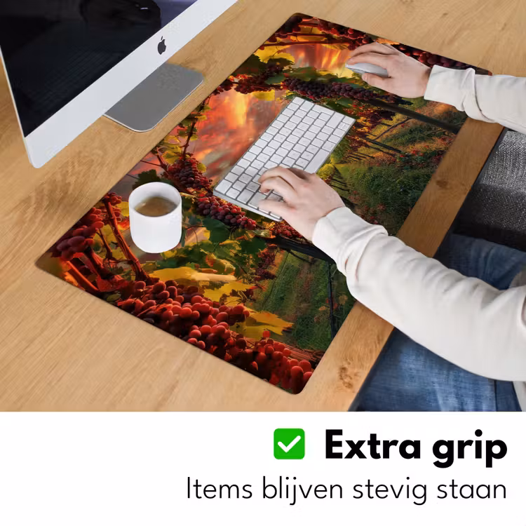 Wijngaard - Druiven - Zonsondergang Muismat XXL klein -sfeer3