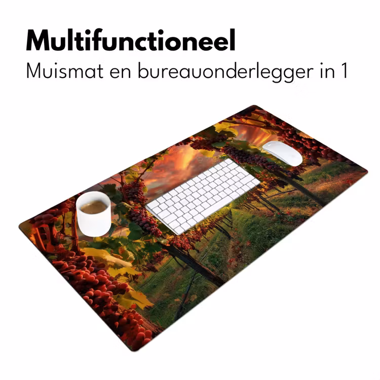 Wijngaard - Druiven - Zonsondergang Muismat XXL klein -sfeer4
