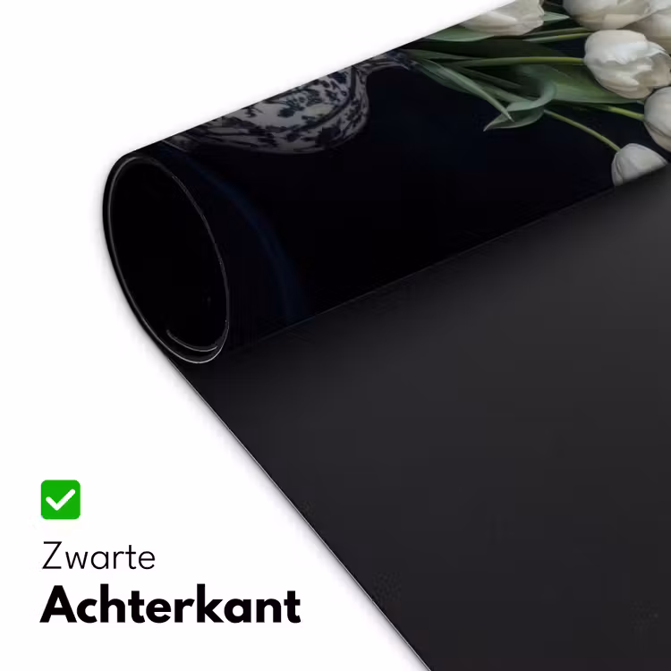Wit - Bloemen - Tulpen - Vaas Muismat XXL klein -sfeer2