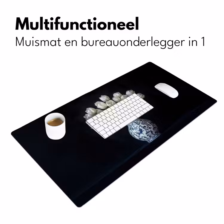 Wit - Bloemen - Tulpen - Vaas Muismat XXL klein -sfeer4