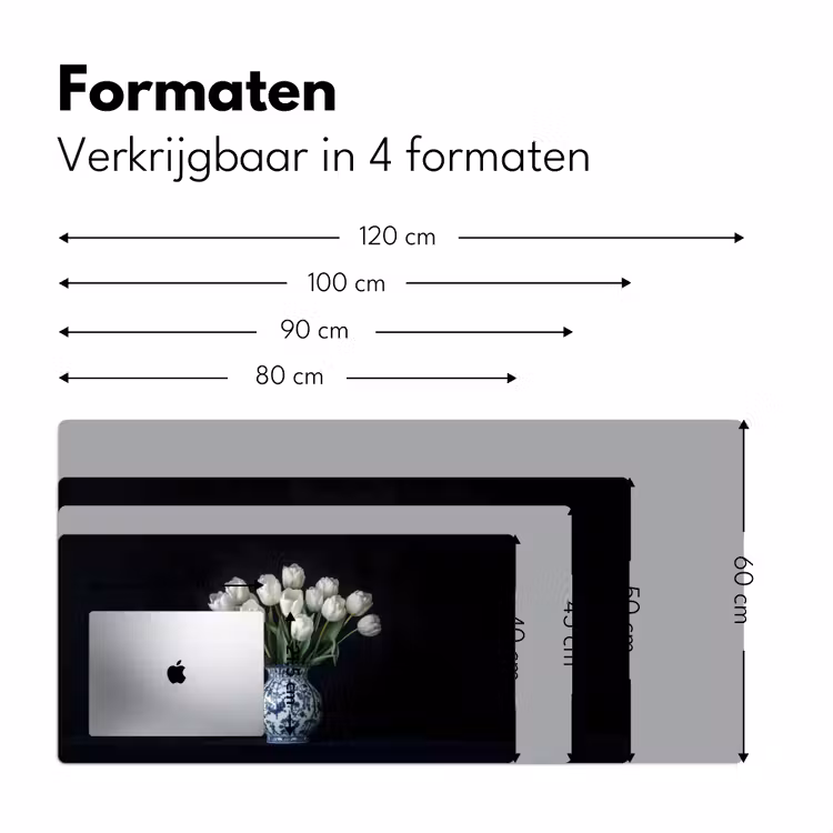 Wit - Bloemen - Tulpen - Vaas Muismat XXL klein -sfeer5