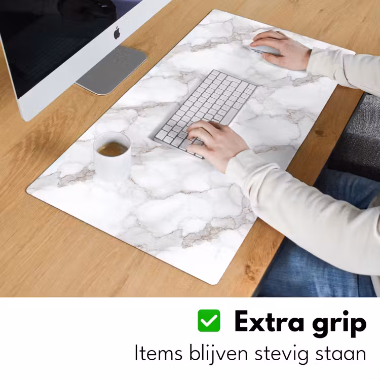 Wit - Marmer - Bruin Muismat XXL klein 681 -sfeer3