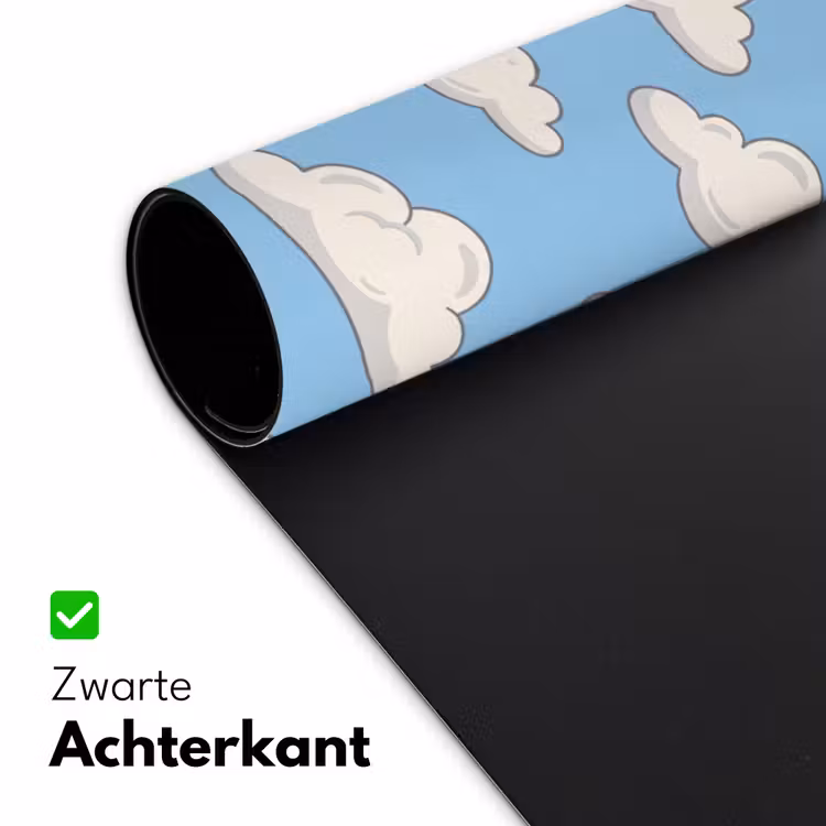Wolk - Cartoon - Lucht - Blauw - Wit Muismat XXL klein -sfeer2